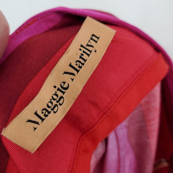 Maggie Marilyn Endless Optimist Pink and Red Striped Women's Trousers pants 2 - Picture 6 of 12